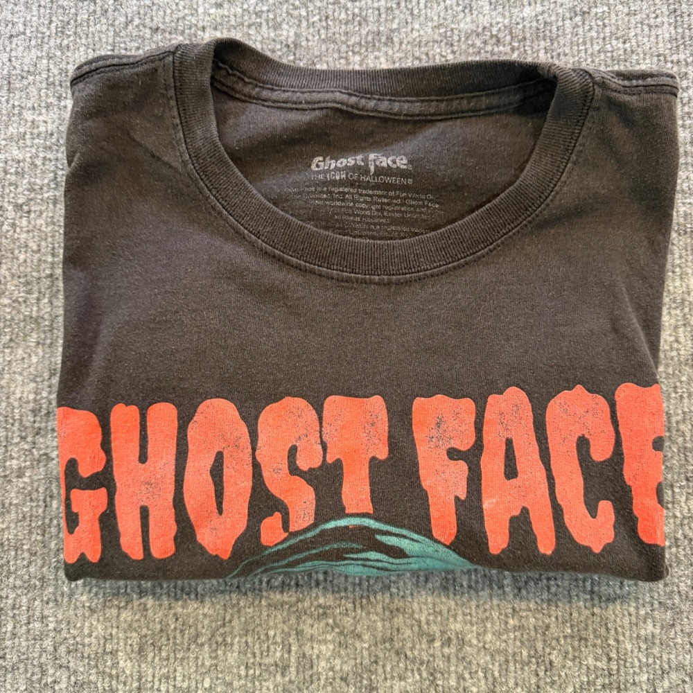 Ghost Face Scream Horror Movie Graphic T-Shirt Mens Large Black Halloween Tee - Picture 7 of 8